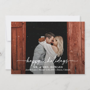 Tarjeta Festiva Darling Heart Happy Holidays Photo Card