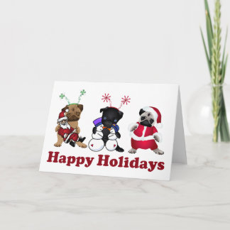 Tarjeta Festiva Darling Holiday Pug celebra a Navidades