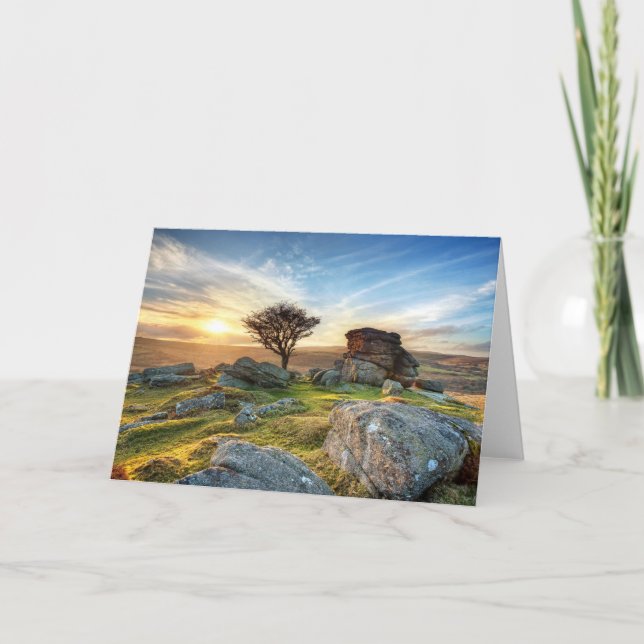 Tarjeta Festiva Dartmoor Sunset (Anverso)