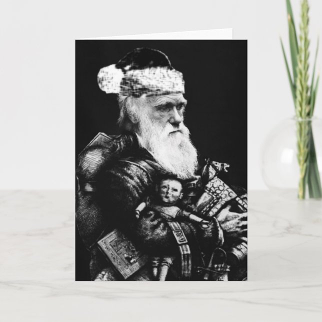 Tarjeta Festiva Darwin Atheist Navidades Card (Anverso)