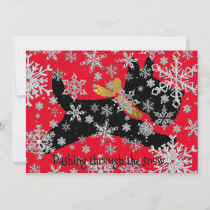 Tarjeta Festiva Dashing Scottie Dog Personalize