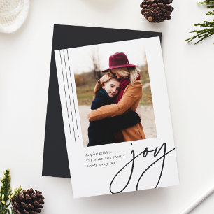 Tarjeta Festiva Dashing Script   Joy   Vertical Photo