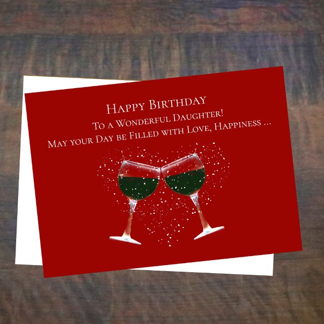 Tarjeta Festiva Daughter Birthday Funny Wine (Subido por el creador)