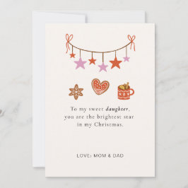 Tarjeta Festiva Daughter Christmas Card Cute Personalized 