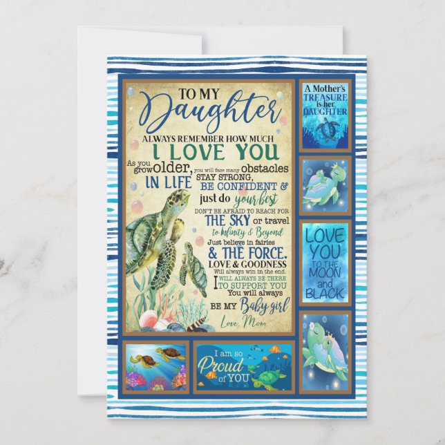 Tarjeta Festiva Daughter Gift | Carta A Mi Hija De Mamá (Anverso)