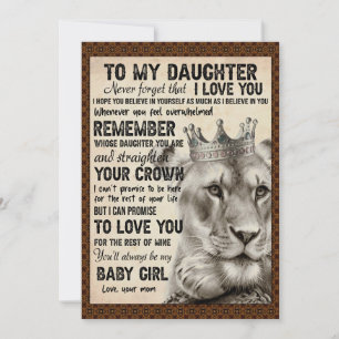 Tarjeta Festiva Daughter Lovers   A Mi Hija La Mamá De Amor