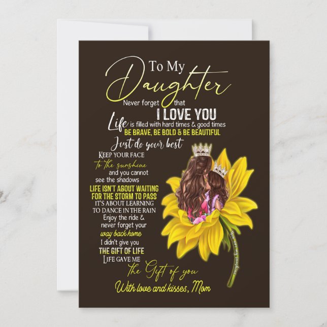 Tarjeta Festiva Daughter Lovers | A Mi Hija La Mamá De Amor (Anverso)