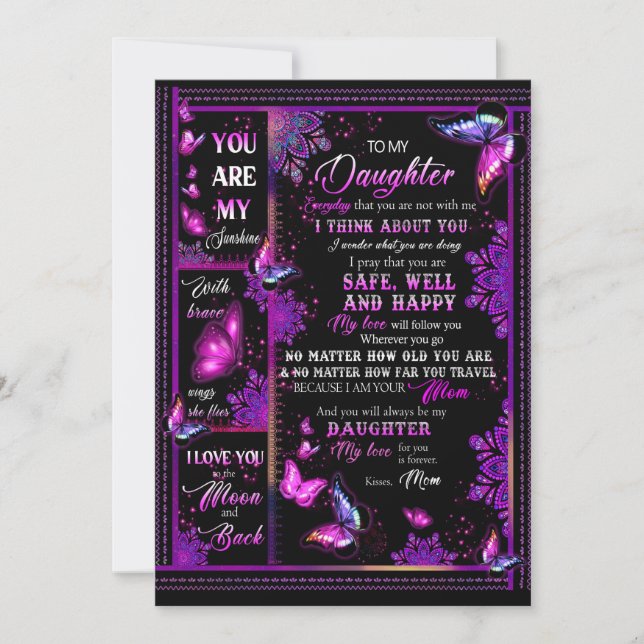 Tarjeta Festiva Daughter Lovers | A Mi Hija La Mamá De Amor (Anverso)