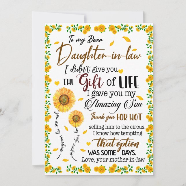 Tarjeta Festiva Daughter Lovers | A Mi Querida Hija De Derecho (Anverso)