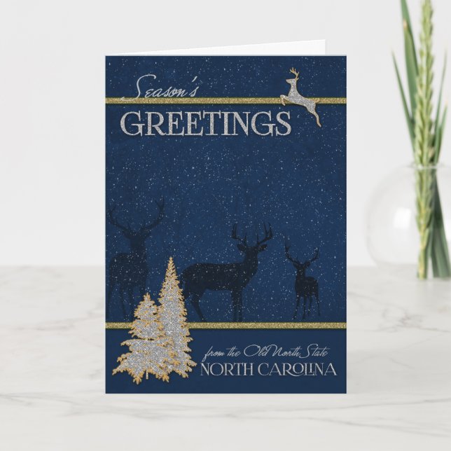 Tarjeta Festiva De Carolina del Norte Los antiguos Navidades del E (Anverso)