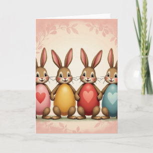Tarjeta Festiva de Conejitos Adorables