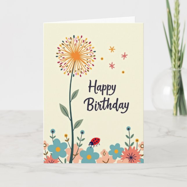 Tarjeta Festiva de Diente de León (Anverso)