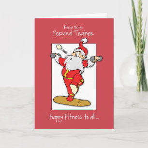 Tarjeta Festiva De Entrenador Personal a Ejercicios de Fitness de 