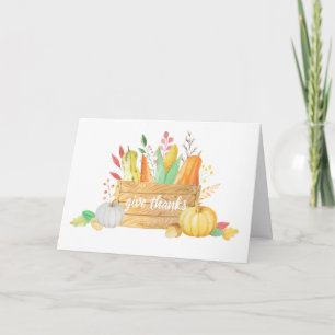 Tarjeta Festiva Dé la cosecha de la acuarela de las gracias