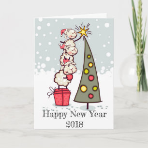 Tarjeta festiva de la Feliz Año Nuevo 2018