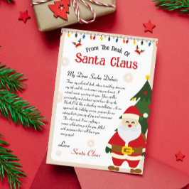Tarjeta Festiva De la mesa de Navidades de Santa Claus Carta