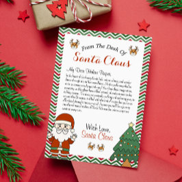 Tarjeta Festiva De la mesa de Navidades de Santa Claus Carta