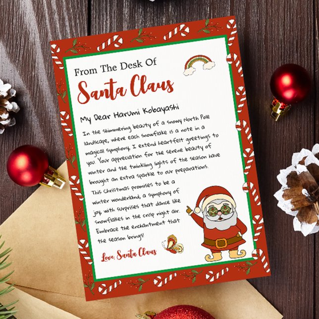 Tarjeta Festiva De la mesa de Navidades de Santa Claus Carta (Subido por el creador)