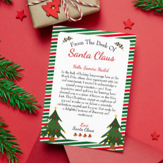 Tarjeta Festiva De la mesa de Santa Claus | Carta de Navidades