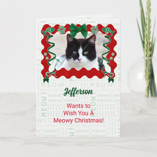 Tarjeta Festiva De los Navidades de festividades del gato Personal (Anverso)