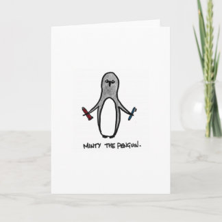 Tarjeta Festiva De menta el pingüino