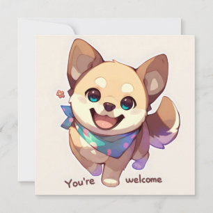 Tarjeta Festiva De Nada Cachorro Lindo Anime