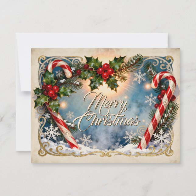 Tarjeta festiva de Navidad con brillo (Anverso)
