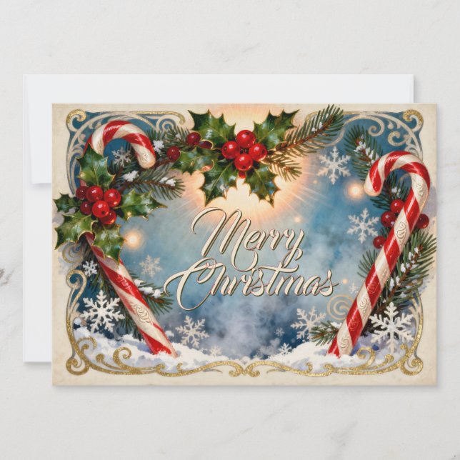Tarjeta festiva de Navidad con brillo (Anverso)