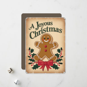 Tarjeta festiva de Navidad del hombre de jengibre