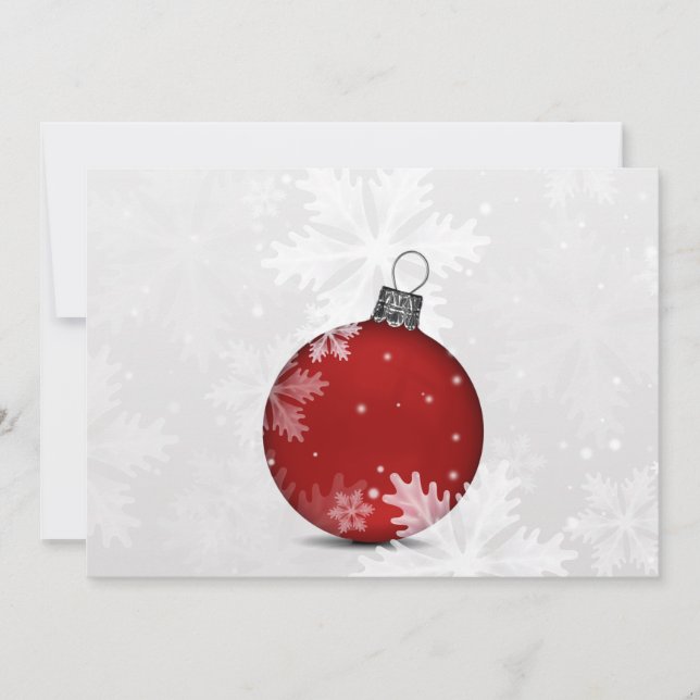 tarjeta festiva de Navidad plateada y roja (Anverso)