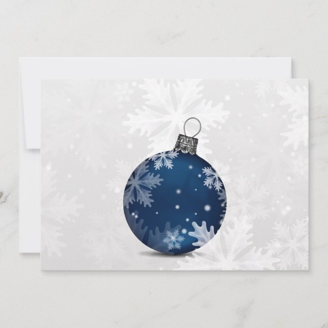 tarjeta festiva de Navidades azul marino de plata  (Anverso)