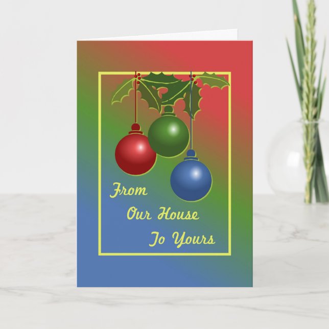 Tarjeta Festiva De Nuestra Casa A La Tuya (Anverso)