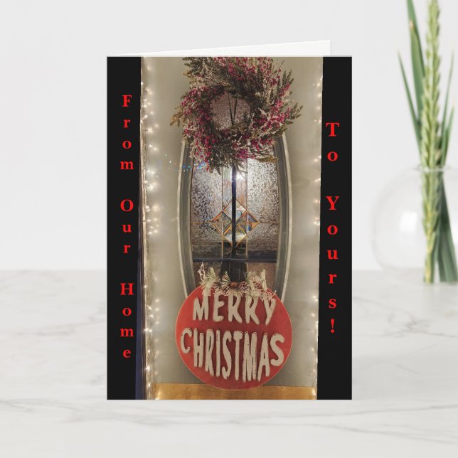 Tarjeta Festiva De Nuestra Casa A Sus Navidades Escribieron Una Fo (Anverso)