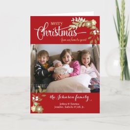 Tarjeta Festiva De Nuestra Casa Navidades personalizado floral mod