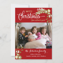 Tarjeta Festiva De nuestra foto de personalizado navideña de nuest
