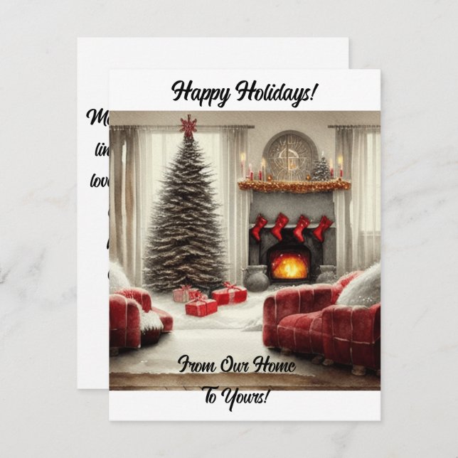 Tarjeta Festiva De Nuestro Hogar Al Suyo (Anverso / Reverso)