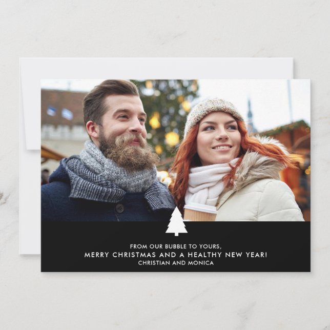 Tarjeta Festiva De Nuestros Navidades De La Burbuja Foto 2020 (Anverso)