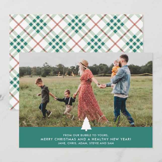 Tarjeta Festiva De Nuestros Navidades De La Familia Bubble Photo 2 (Anverso / Reverso)