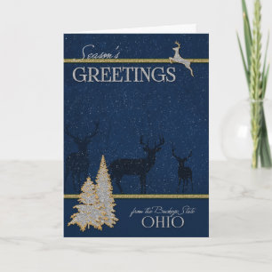 Tarjeta Festiva de Ohio Los Navidades del estado de Buckeye