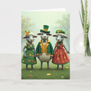 Tarjeta festiva de ovejas de primavera