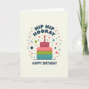 Tarjeta festiva de pastel con confeti