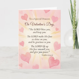 Tarjeta Festiva Deacon Valentine’s Day Religious Scripture Bl