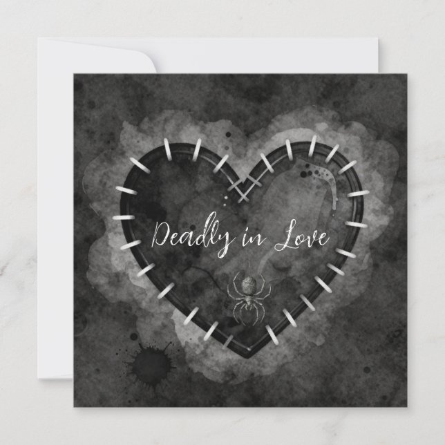 Tarjeta Festiva "Deadly in Love" Love Card - Wednesday Style (Anverso)