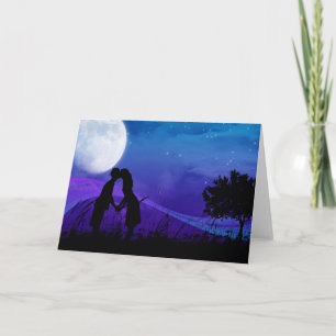 Tarjeta Festiva Debajo de las estrellas - Pareja romántica