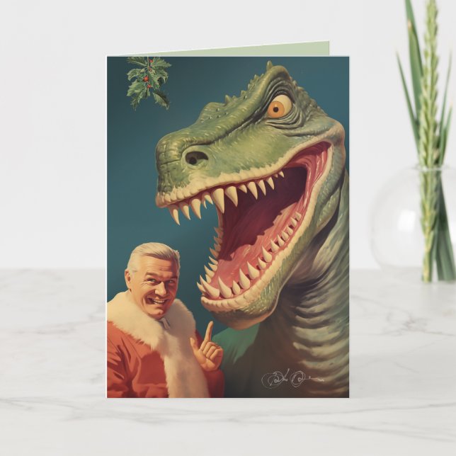 Tarjeta Festiva Debajo del Mistletoe (Anverso)