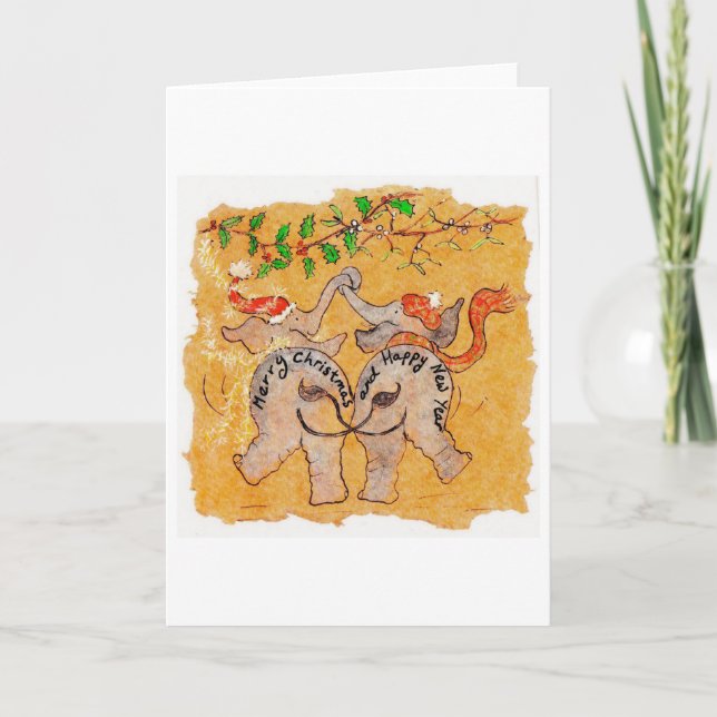 Tarjeta Festiva Debajo del muérdago (Anverso)
