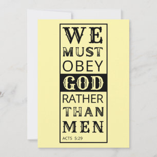 Tarjeta Festiva debemos obedecer a Dios antes que a los hombres He