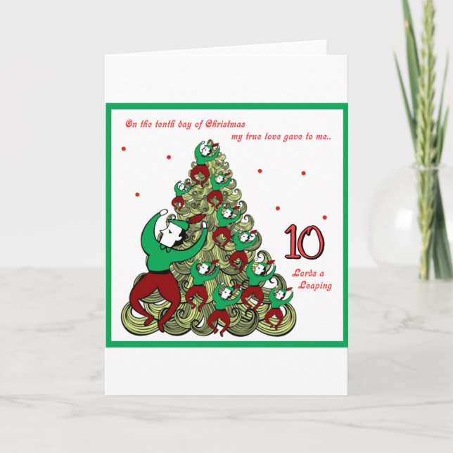 Tarjeta Festiva Décimo día de Navidades (Anverso)