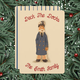 Tarjeta Festiva Deck The Docks Christmas Card