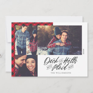 Tarjeta Festiva Deck The Halls   Foto de Navidades Red Buffalo Pla